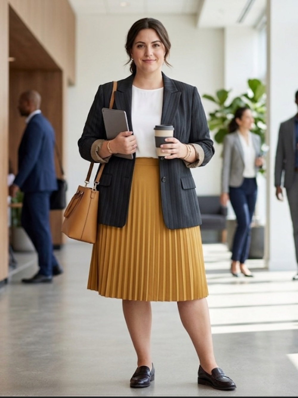 KASPER Woman Black Textured Pinstripe Two Button Blazer Jacket Sz 16W Plus